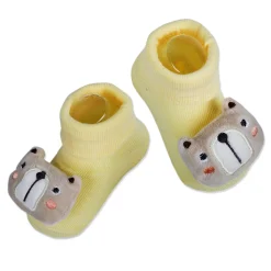 Baby Moo Doggy Cotton Anti-Skid 3D Socks - Yellow