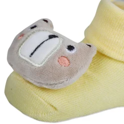 Baby Moo Doggy Cotton Anti-Skid 3D Socks - Yellow