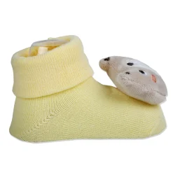 Baby Moo Doggy Cotton Anti-Skid 3D Socks - Yellow