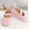 Baby Moo Dressy Bow Pink Booties