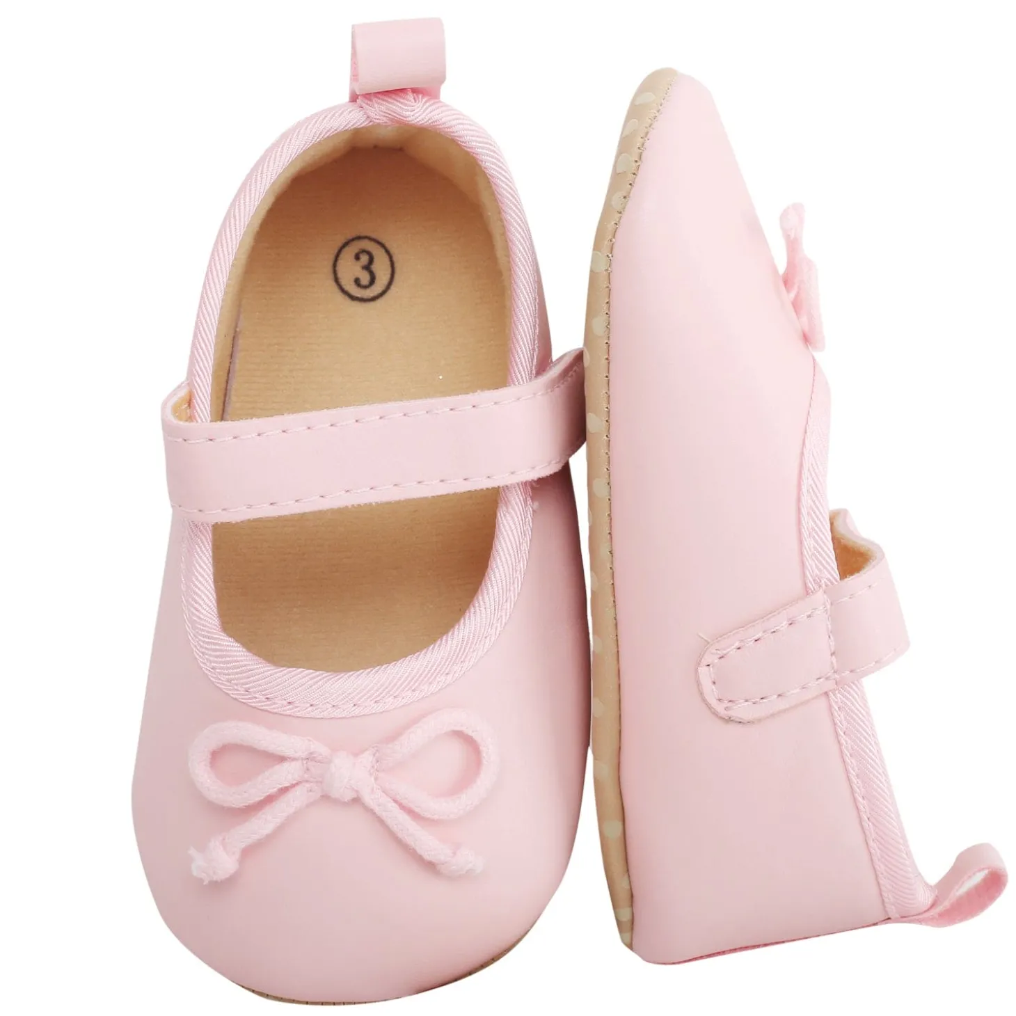 Baby Moo Dressy Bow Pink Booties
