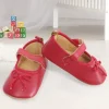 Baby Moo Dressy Bow Red Booties