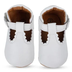 Baby Moo Dressy White Velcro Booties
