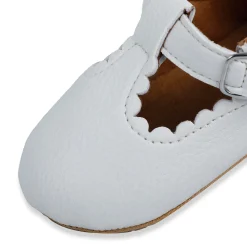 Baby Moo Dressy White Velcro Booties