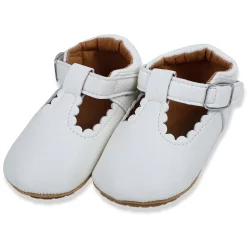 Baby Moo Dressy White Velcro Booties