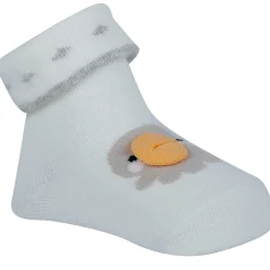 Baby Moo Duck 3D Anti-Skid Socks Booties Pack of 3 - Blue