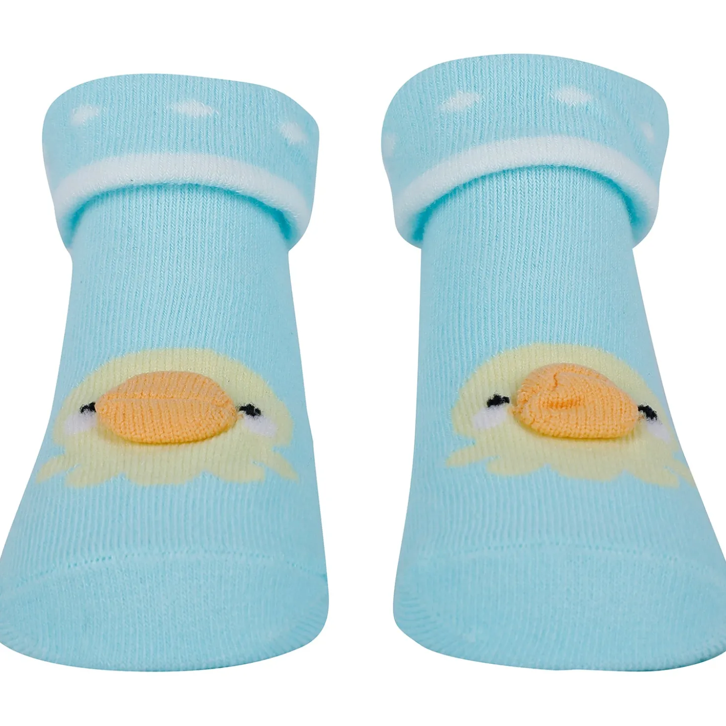 Baby Moo Duck 3D Anti-Skid Socks Booties Pack of 3 - Blue