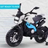 Baby Moo Electric Ride-on Bike for Kids | Battery-Powered Toy with LED Lights, Music, and USB Port | Battery Operated Bike - Blue