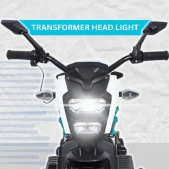 Baby Moo Electric Ride-on Bike for Kids | Battery-Powered Toy with LED Lights, Music, and USB Port | Battery Operated Bike - Blue