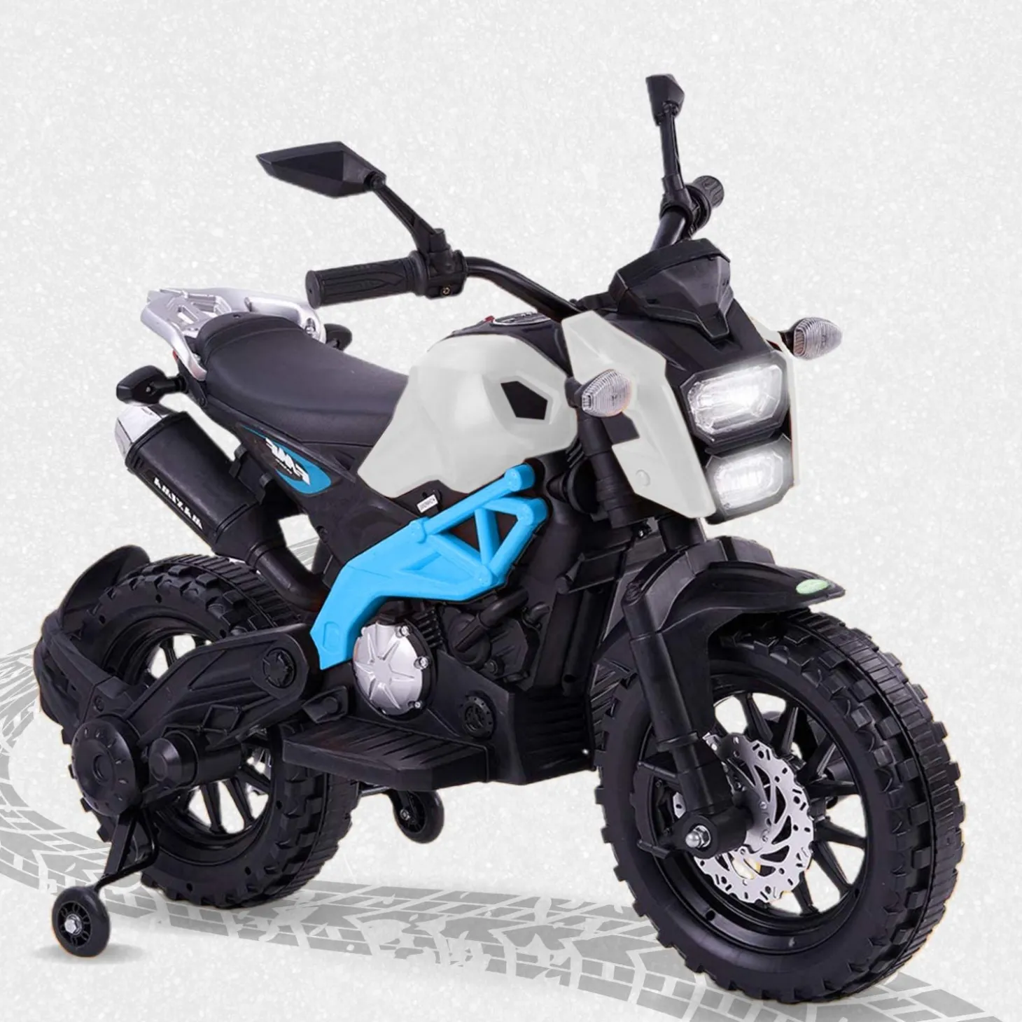 Baby Moo Electric Ride-on Bike for Kids | Battery-Powered Toy with LED Lights, Music, and USB Port | Battery Operated Bike - Blue
