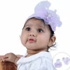 Baby Moo Elegant Pearl Matching Cap And Socks Set - Purple