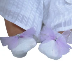 Baby Moo Elegant Pearl Matching Cap And Socks Set - Purple