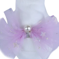 Baby Moo Elegant Pearl Matching Cap And Socks Set - Purple