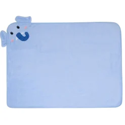 Baby Moo Elephant Applique with 3D Ears Soft Blanket - Blue