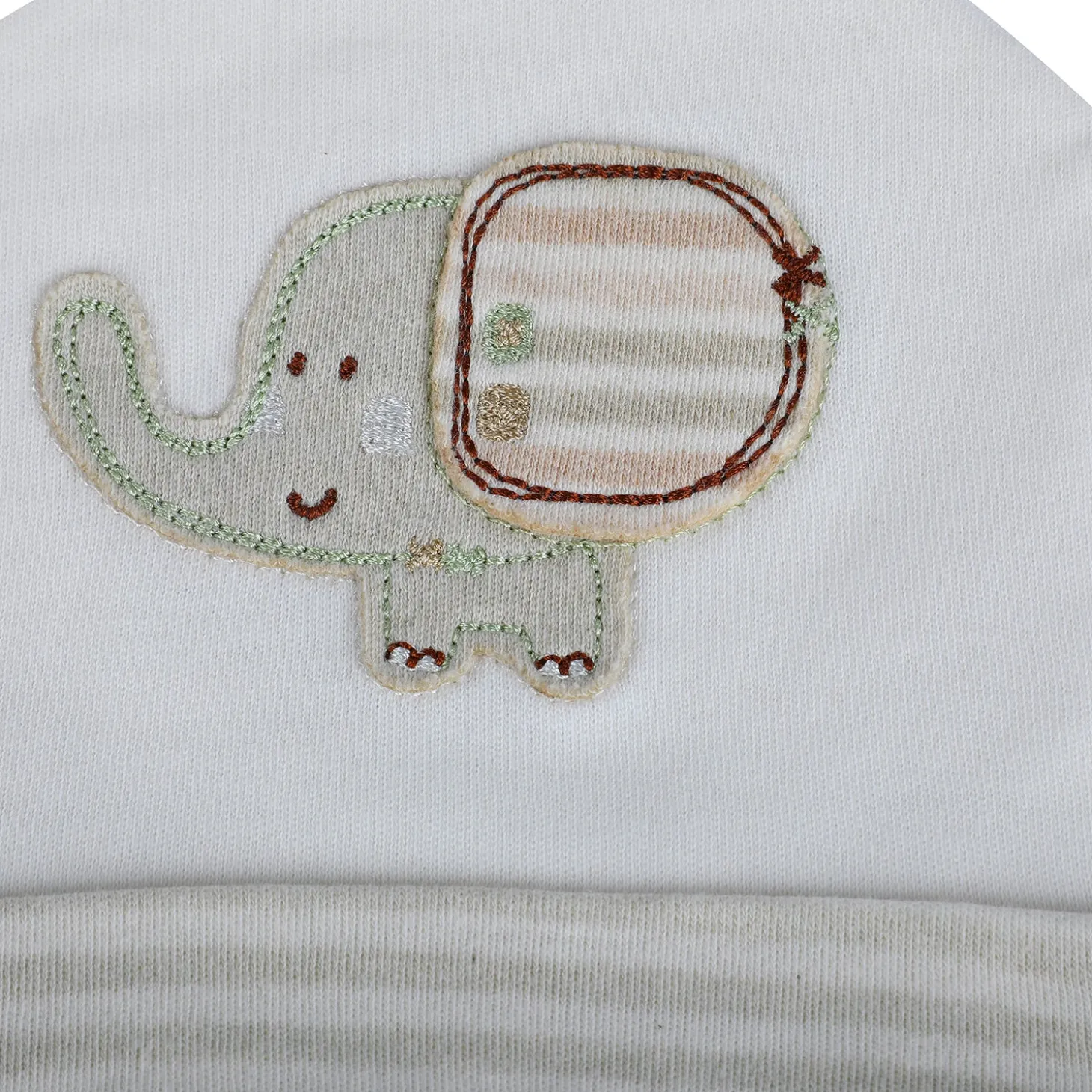 Baby Moo Elephant Organic Soft Cotton Cap - White