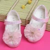 Baby Moo Embellished Bow Sequin Mary Jane Velcro Strap Anti-Skid Ballerina Shoes - Pink