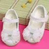 Baby Moo Embellished Bow Sequin Mary Jane Velcro Strap Anti-Skid Ballerina Shoes - Gold