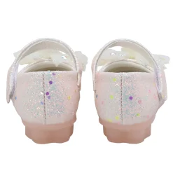 Baby Moo Embellished Bow Sequin Mary Jane Velcro Strap Anti-Skid Ballerina Shoes - Gold