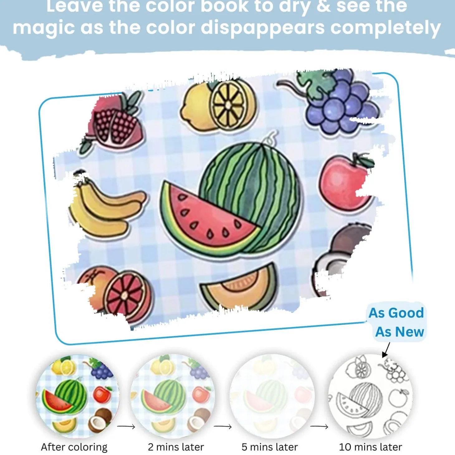 Baby Moo Fantastic Food Reusable Magic Water Colouring Book - Blue