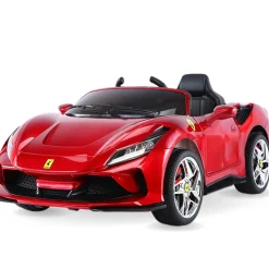 Baby Moo Ferrari F8 12V Battery Operated Ride On Car for Kids | Electric Car with Remote Control | Rechargeable Battery-Powered Toy with LED Lights, Music & USB Port | Age 2-8 - Red