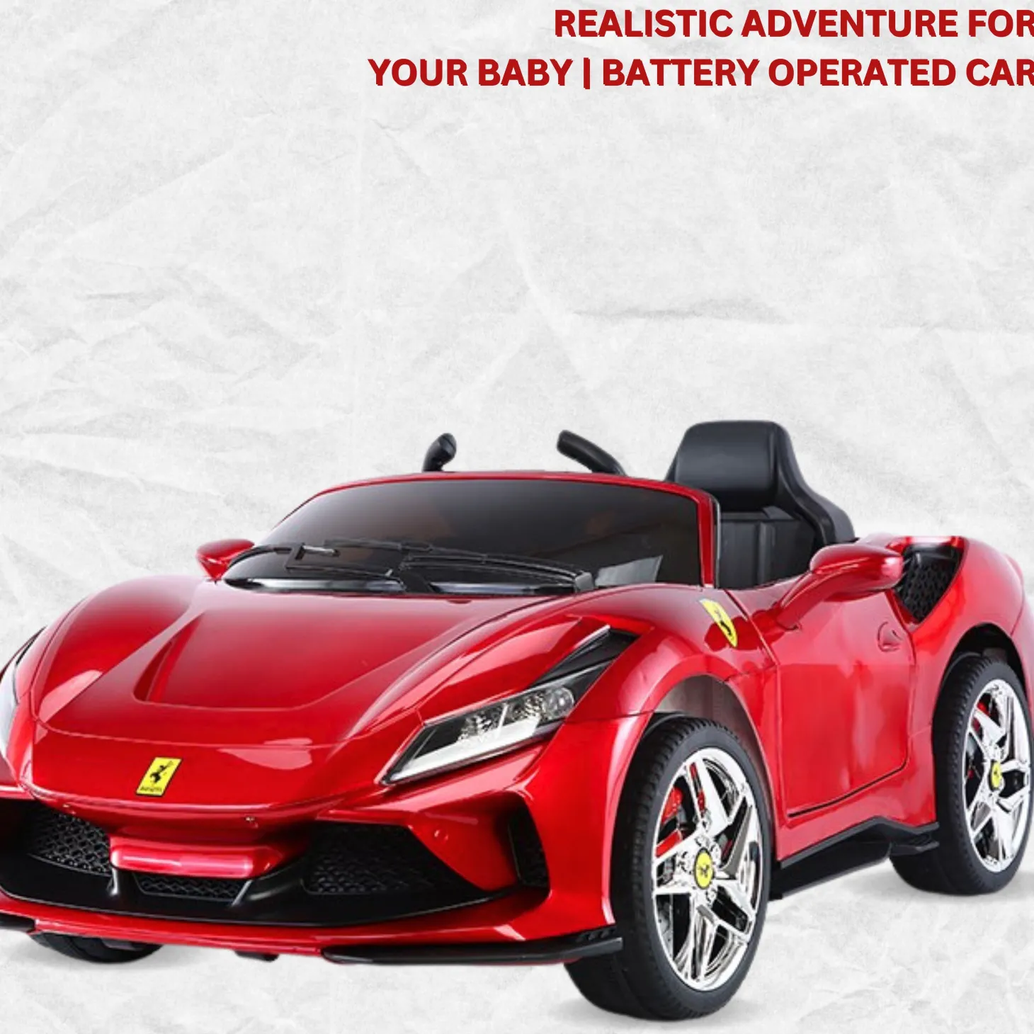 Baby Moo Ferrari F8 12V Battery Operated Ride On Car for Kids | Electric Car with Remote Control | Rechargeable Battery-Powered Toy with LED Lights, Music & USB Port | Age 2-8 - Red