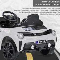 Baby Moo Ferrari F8 12V Battery Operated Ride On Car for Kids | Remote Control | Rechargeable Battery | USB MP3 Player | Ages 1-6 - Silver