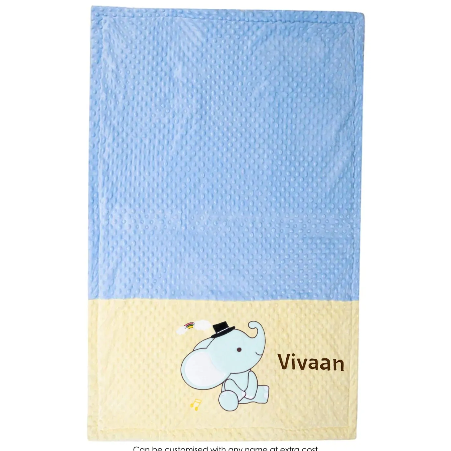 Baby Moo Festive Elephant Plush Cotton All Season Nursery Blanket - Blue