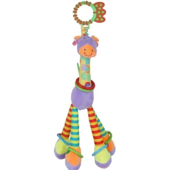 Baby Moo Flexible Giraffe Hanging Toy With Teether - Multicolour