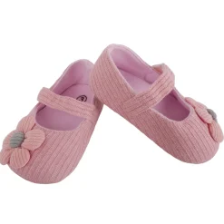 Baby Moo Floral Applique Peach Booties