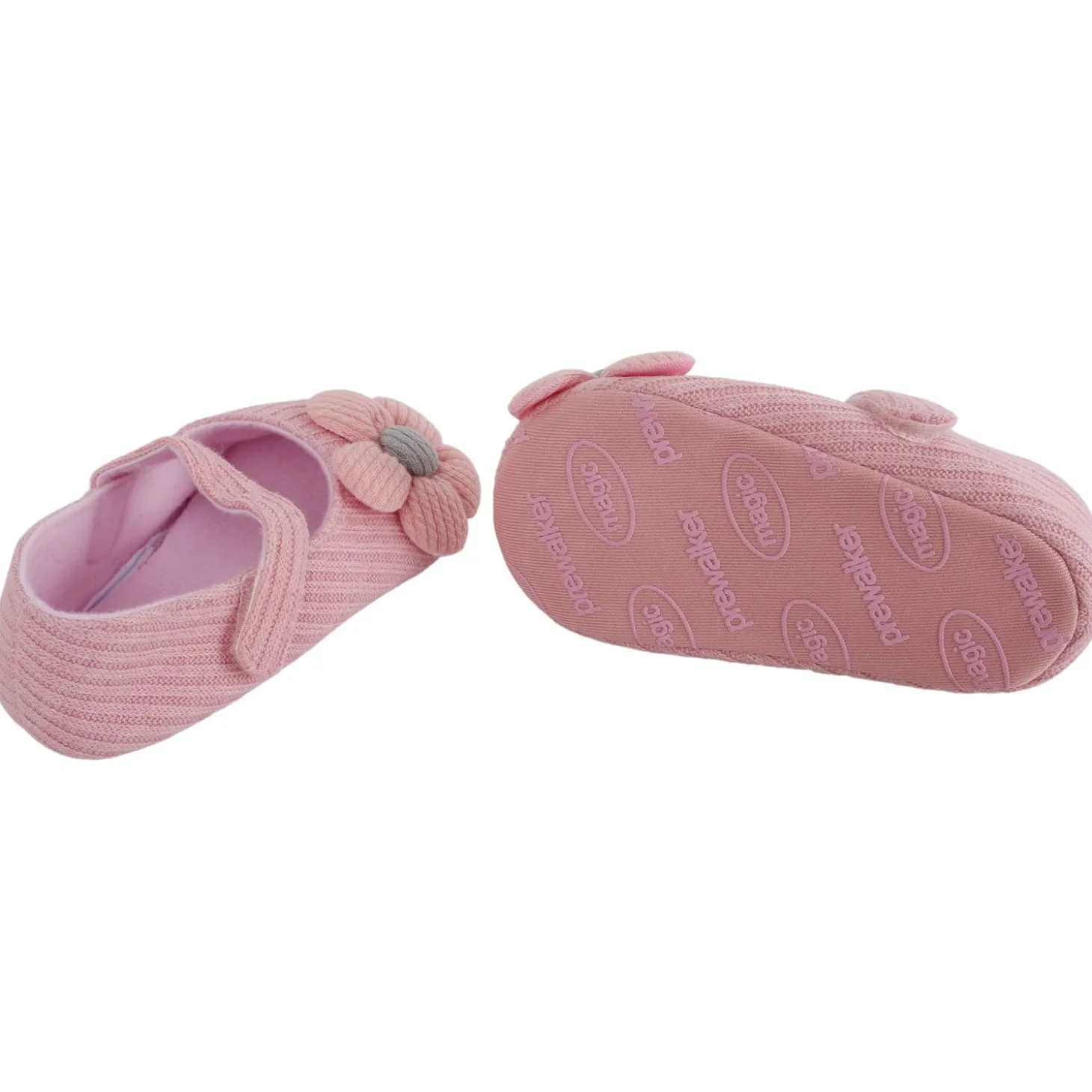 Baby Moo Floral Applique Peach Booties