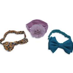 Baby Moo Floral Bow Headband Set of 3 - Multicolour