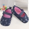 Baby Moo Floral Lace Blue Booties