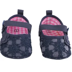 Baby Moo Floral Lace Blue Booties