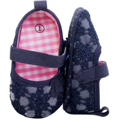 Baby Moo Floral Lace Blue Booties
