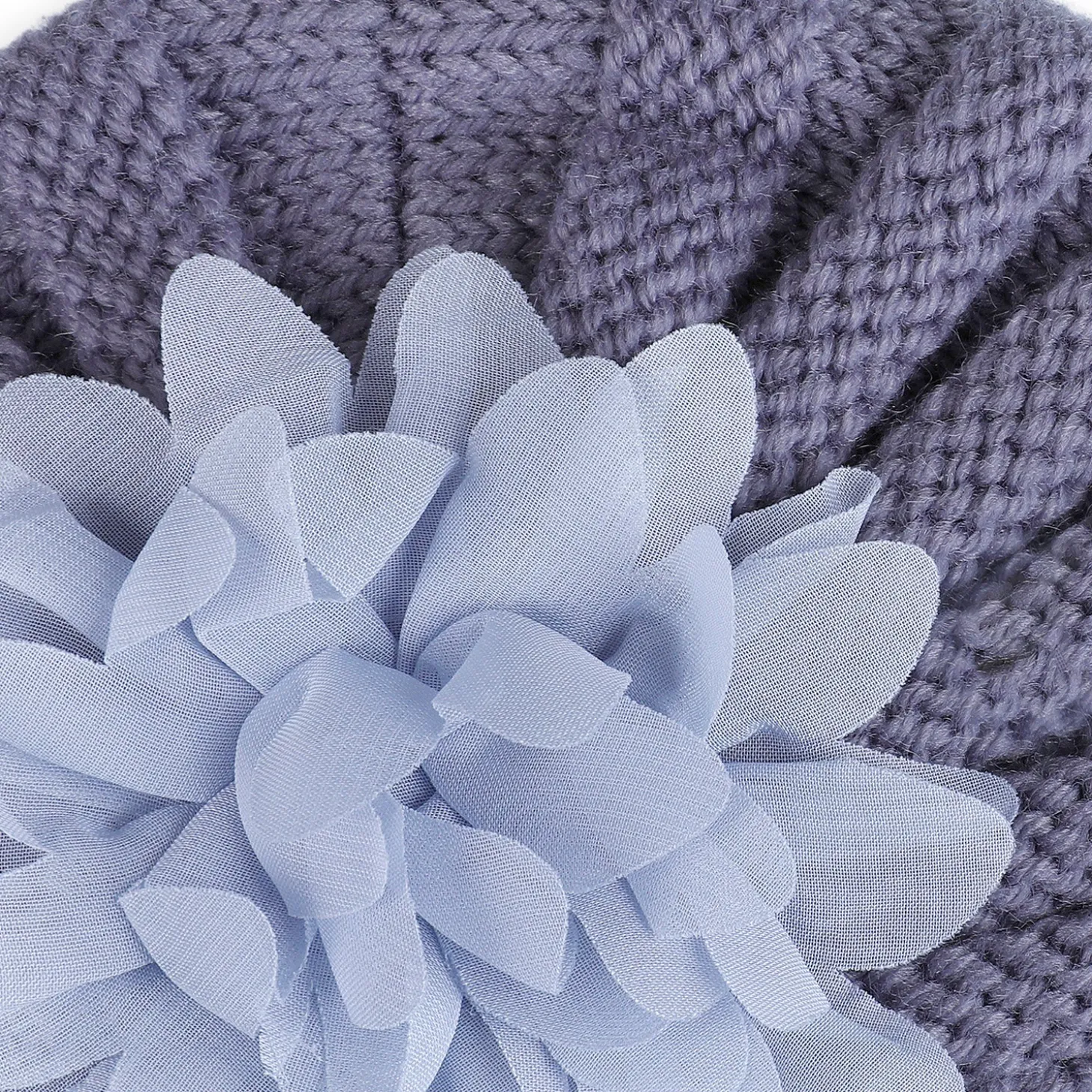 Baby Moo Floral Petals 2 Pack Turban Caps - Pink And Grey