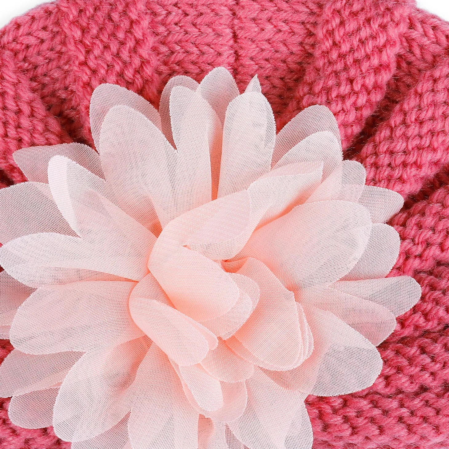 Baby Moo Floral Petals 2 Pack Turban Caps - Pink And White