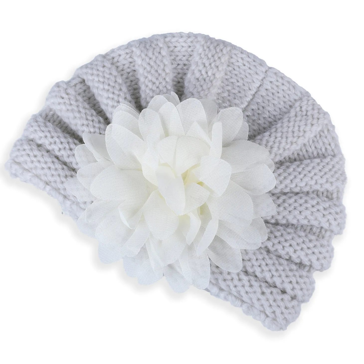 Baby Moo Floral Petals 2 Pack Turban Caps - Pink And White