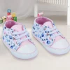 Baby Moo Floral Print Pink Lace Up Booties