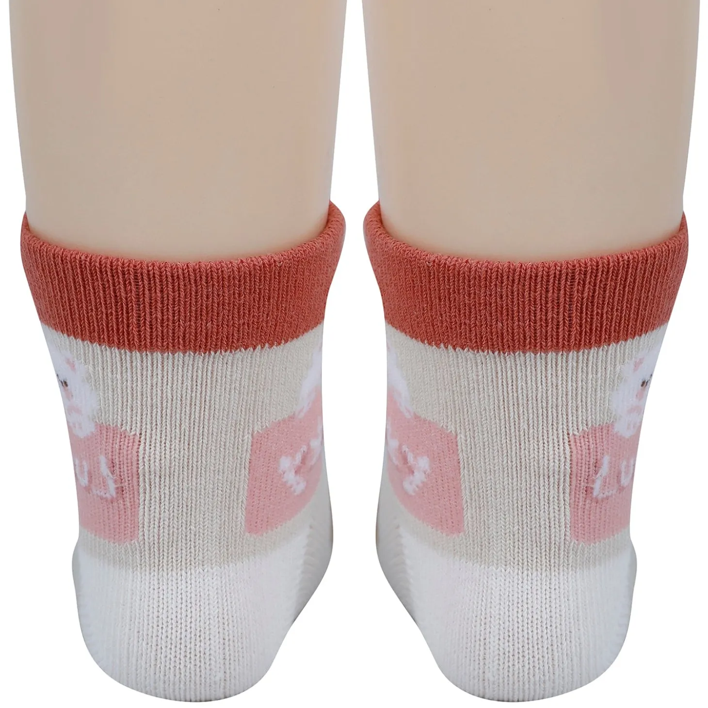 Baby Moo Floral Soft Socks Pack of 5 - Peach, White