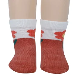 Baby Moo Floral Soft Socks Pack of 5 - Peach, White