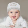 Baby Moo Forest Lion Organic Soft Cotton Cap - White