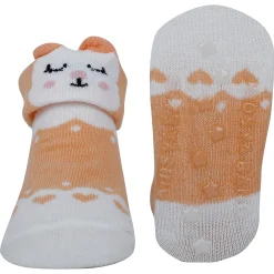 Baby Moo Fox 3D Anti-Skid Socks Booties Pack of 3 - Multicolour