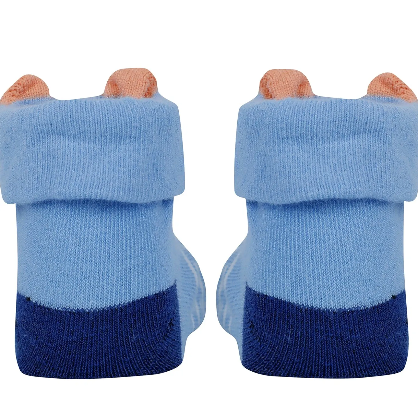 Baby Moo Fox 3D Anti-Skid Socks Booties Pack of 3 - Multicolour
