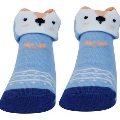 Baby Moo Fox 3D Anti-Skid Socks Booties Pack of 3 - Multicolour