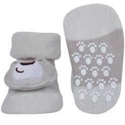 Baby Moo Fox Frog Bear 3D Rattle Anti-Skid Socks Booties Pack of 3 - Blue