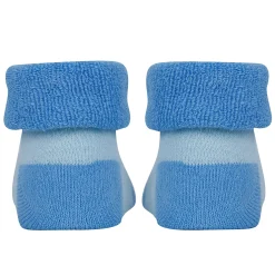 Baby Moo Fox Frog Bear 3D Rattle Anti-Skid Socks Booties Pack of 3 - Blue