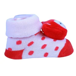 Baby Moo Foxy Cotton Anti-Skid 3D Socks - Cream