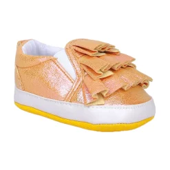 Baby Moo Frill Partywear Anti-Skid Slip-On Booties - Gold