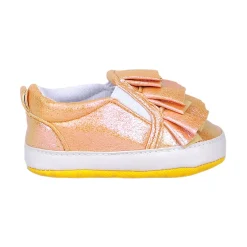 Baby Moo Frill Partywear Anti-Skid Slip-On Booties - Gold