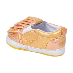 Baby Moo Frill Partywear Anti-Skid Slip-On Booties - Gold